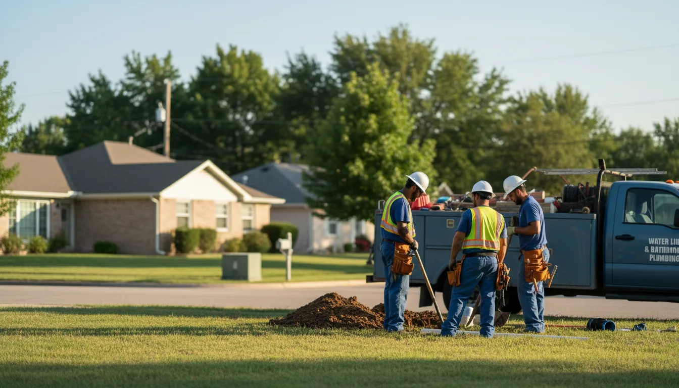 Residential water line and bathroom plumbing service in Lyons, IN